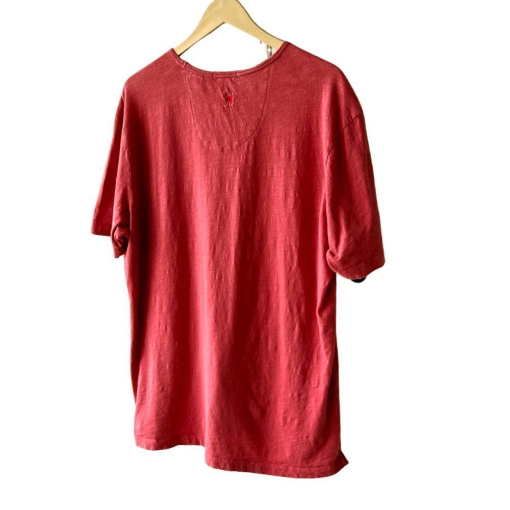 The Black Dog Men’s V-Neck T-Shirt. Coral. Large - Picture 8 of 15